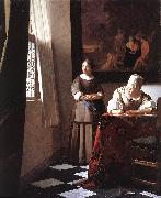 Jan Vermeer Lady Writing a Letter with Her Maid china oil painting reproduction